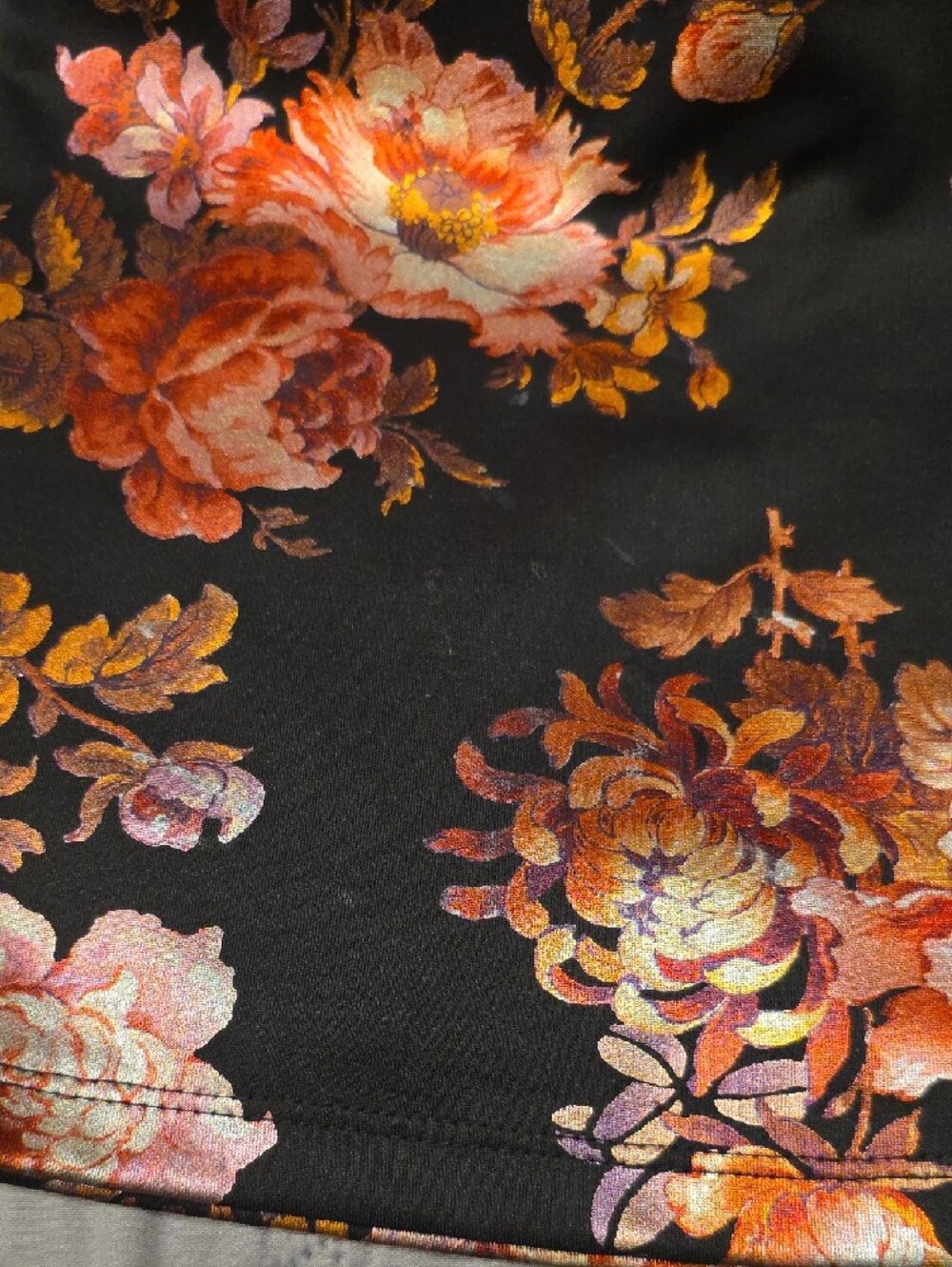Privy Black Mini Dress with Pink & Orange Floral Foil Like Print Cutout - Picture 10 of 15